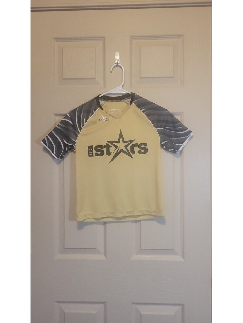 Score Stars Youth Small Yellow and Gray Sports Jersey